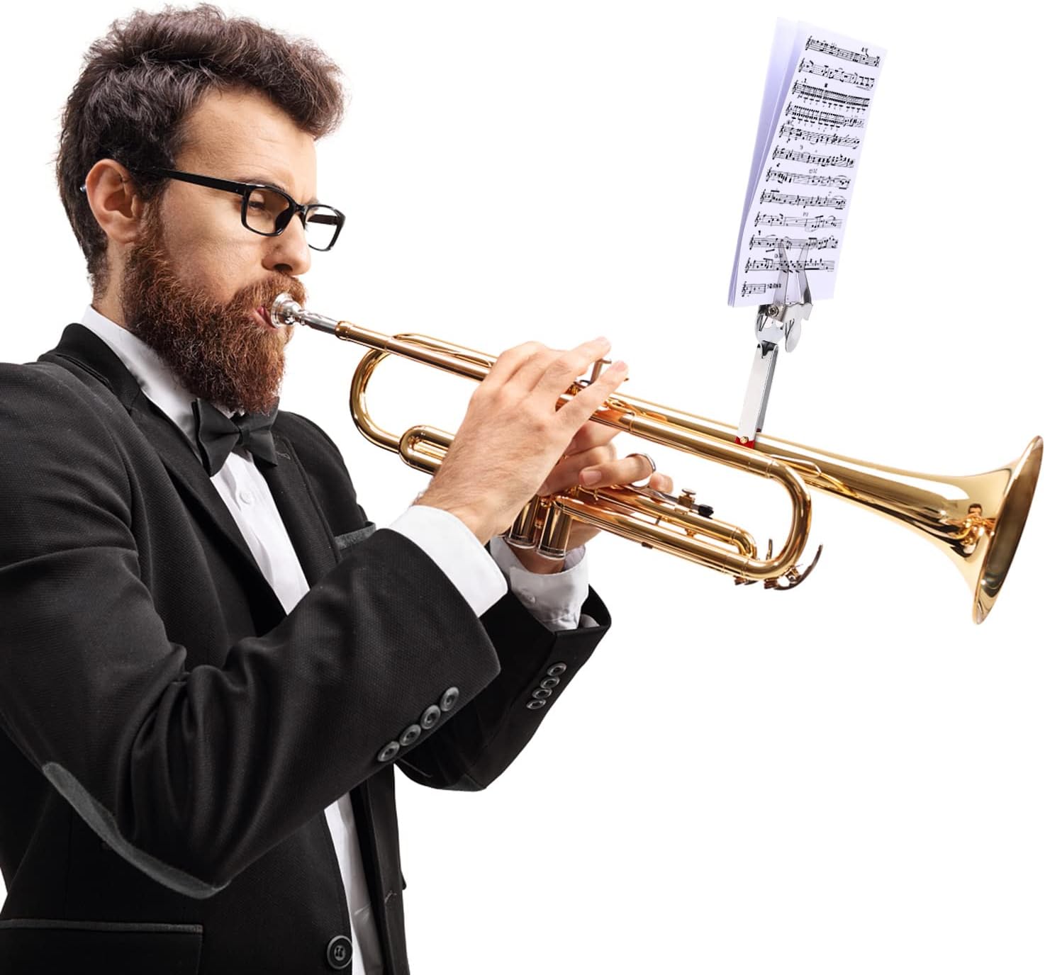 Trumpet & Trombone Music Note Card Holder, Card Clip Holder